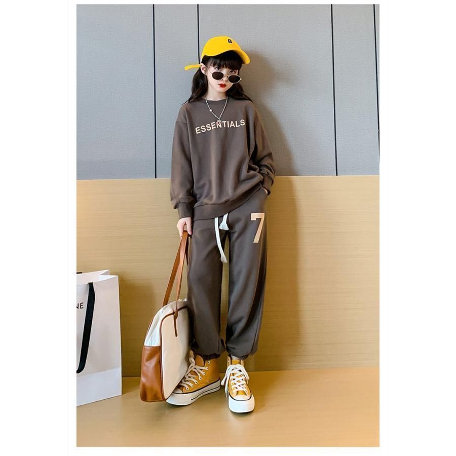 子供服 セットアップ 女の子 長袖 春 2点セット 子供 ヒップホップ ダンス衣装 キッズ 可愛い おしゃれ 小学生 通学着 新品  130CM