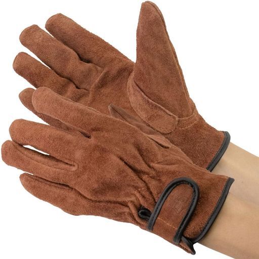 ユニワールドオイル牛床革手袋KS847ブラウン内縫い