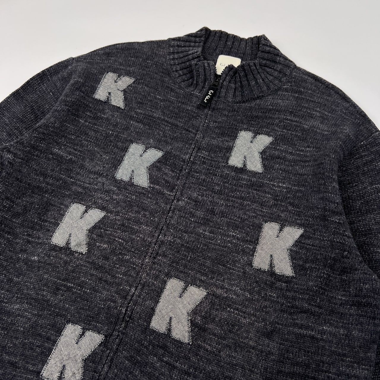 Karl Helmut カールヘルム K柄 ワッペン コットンニット ジャケット 