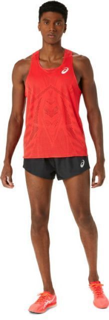 asics アシックス MEN ACTIBREEZE JAQUARD SI エレクトリックレッド L 2091A614 602 | スポーツ スポーツウェア 陸上 ランニング ジョギング マラソン トップス ノースリーブ タンクトップ ドライ メンズ 