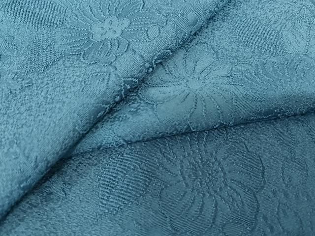 平和屋着物●上質な色無地 辻が花地紋 藍色 まるやま扱い 正絹 ♥ AABC0109zg