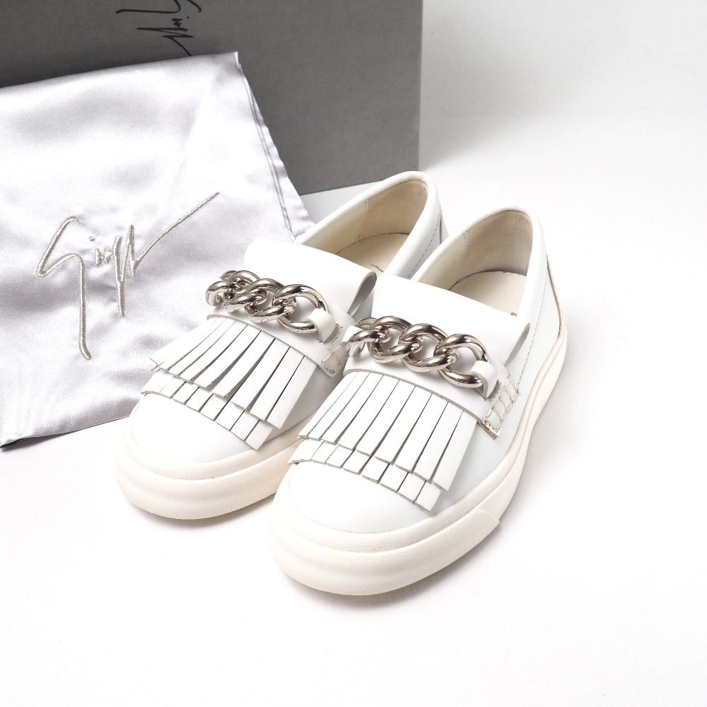 GIUSEPPE ZANOTTI ジュゼッペザノッティ スリッポン サイズ35 ローカット タッセル チェーン装飾 レザー スニーカー 靴 ブランド古着 20250917|RA6068