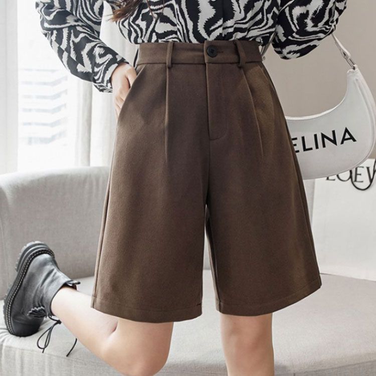 ファッション/レディース／パンツ/ショートパンツ・ハーフパンツ 楽天市場】ワイドパンツ ポケットあり ハーフパンツ 五分丈