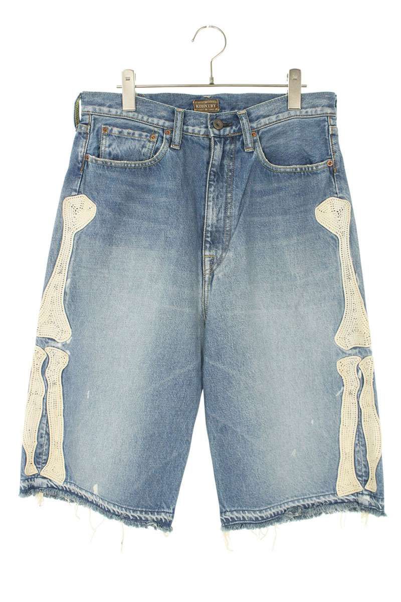 キャピタル EK-1448 SPA 14 ozボーン刺繍デニムハーフパンツ メンズ 32インチ