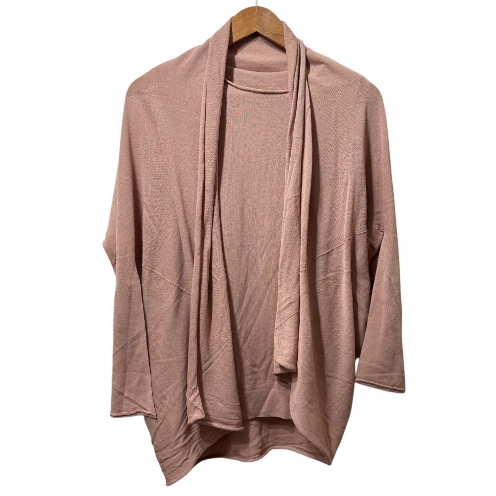 美品 AGNONA アニオナ オープンフロントカーディガン＋ノースリーブセーター アンサンブルニット M ピンクベージュ レディース 古着 中古 美品 AGNONA アニオナ オープンフロントカーディガン＋