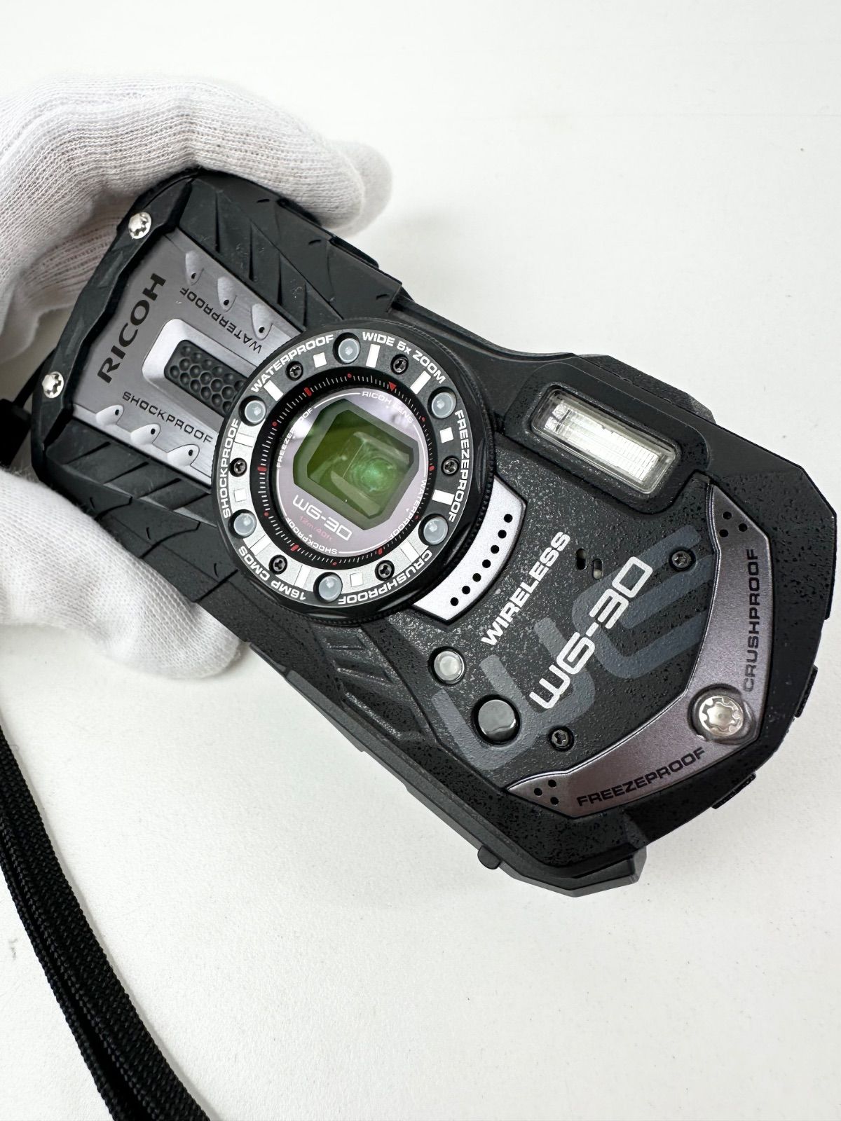 リコー　RICOH WG-30 ブラック　中古動作品　難あり　デジカメ 中古品】RICOH WG-30 リコー 防水 デジカメ ブラック 動作確認