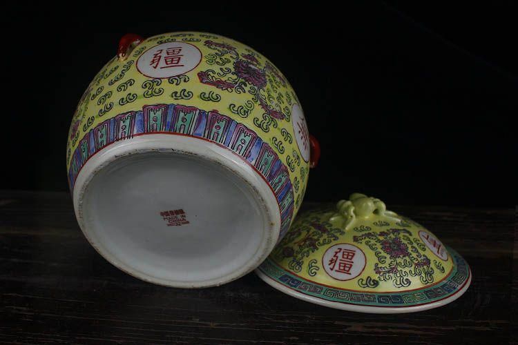 景徳鎮 陶磁器 手描き万寿無疆飯鼓茶壺 装飾品 現代工芸品 美術品 置物 景徳鎮 陶磁器 手描き万寿無疆飯鼓茶壺 装飾品 現代工芸品 美術