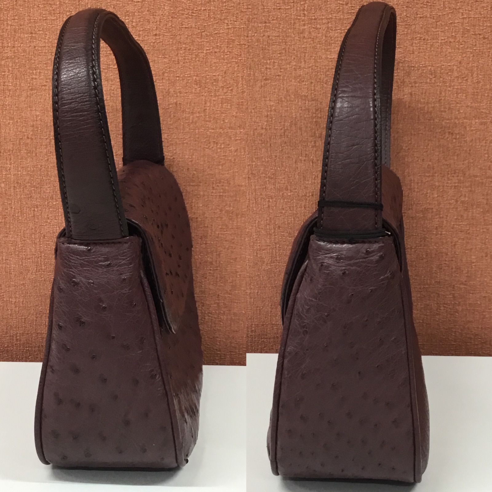 収納容量参考画像あり ◉ 未使用品 ? Genuine Ostrich オーストリッチ 