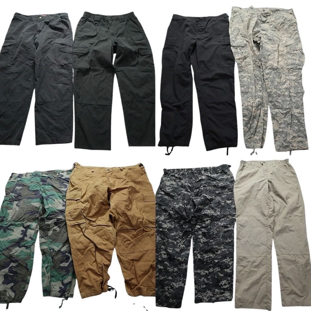 古着卸 まとめ売り 米軍民間 フィールドパンツ ミリタリー 8枚セット (メンズ XL /2XL /3XL /38 /40 ) カーゴパンツ 中古 古着 MY6114