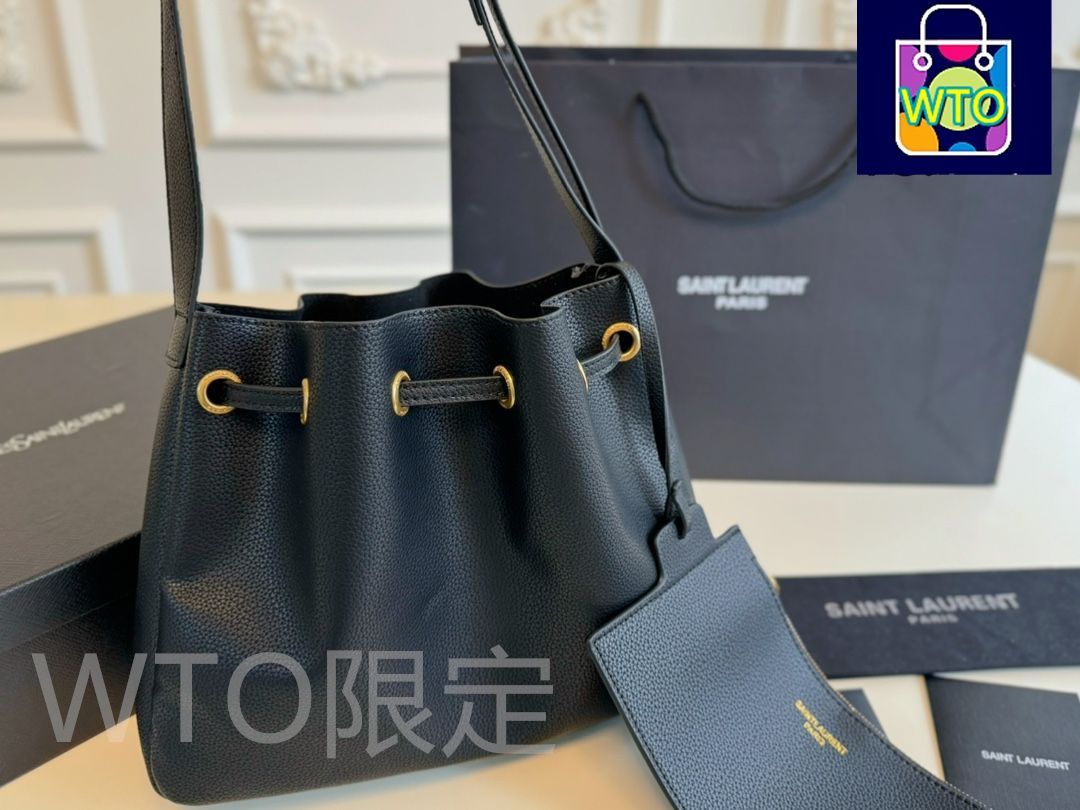 【SAINT LAURENT】ハンドバッグ＜バケツバッグ ＞＜ロゴ入り＞ サン ローラン バッグ コピー ショルダー バッグ ysl バケツ