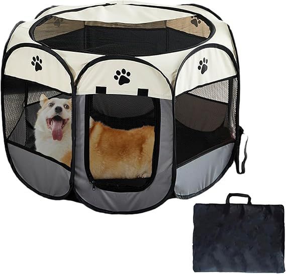 LUFEEMGA ペットサークル 八角形 折りたたみ 114*114*58cm 猫 犬