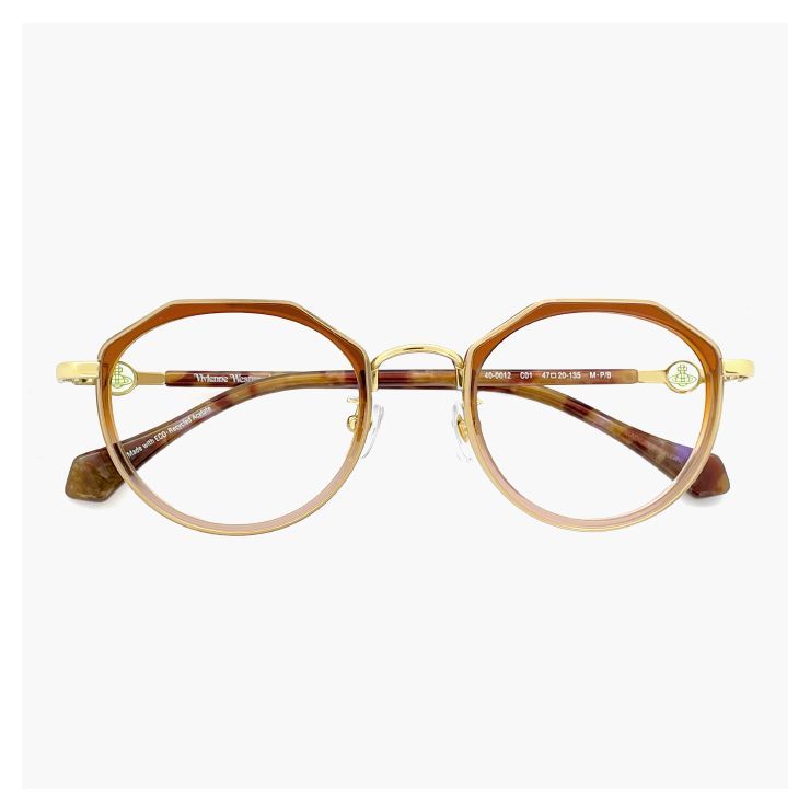 【新品】 ヴィヴィアン ウエストウッド メガネ レディース 40-0012 c01 49mm Vivienne Westwood 眼鏡 女性  40-0012 クラウンパント 型 セル巻き メタル コンビネーション フレーム オーブ