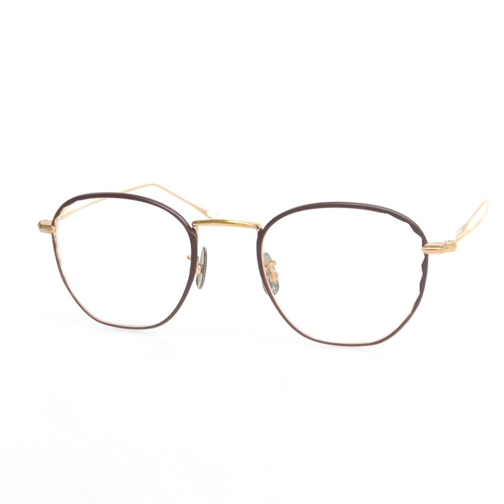 ユウイチ トヤマ YUICHI TOYAMA U-118 Telly チタン メガネ ブラウンxローズゴールド サイズ47□21 150 メンズ