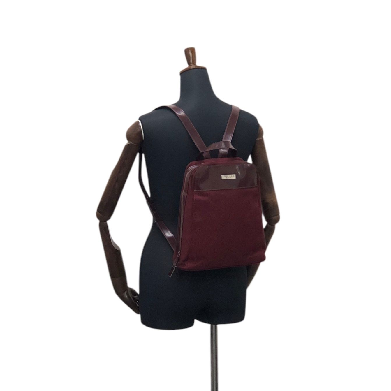 CELINE セリーヌ ロゴ エナメルレザー ナイロン バッグパック