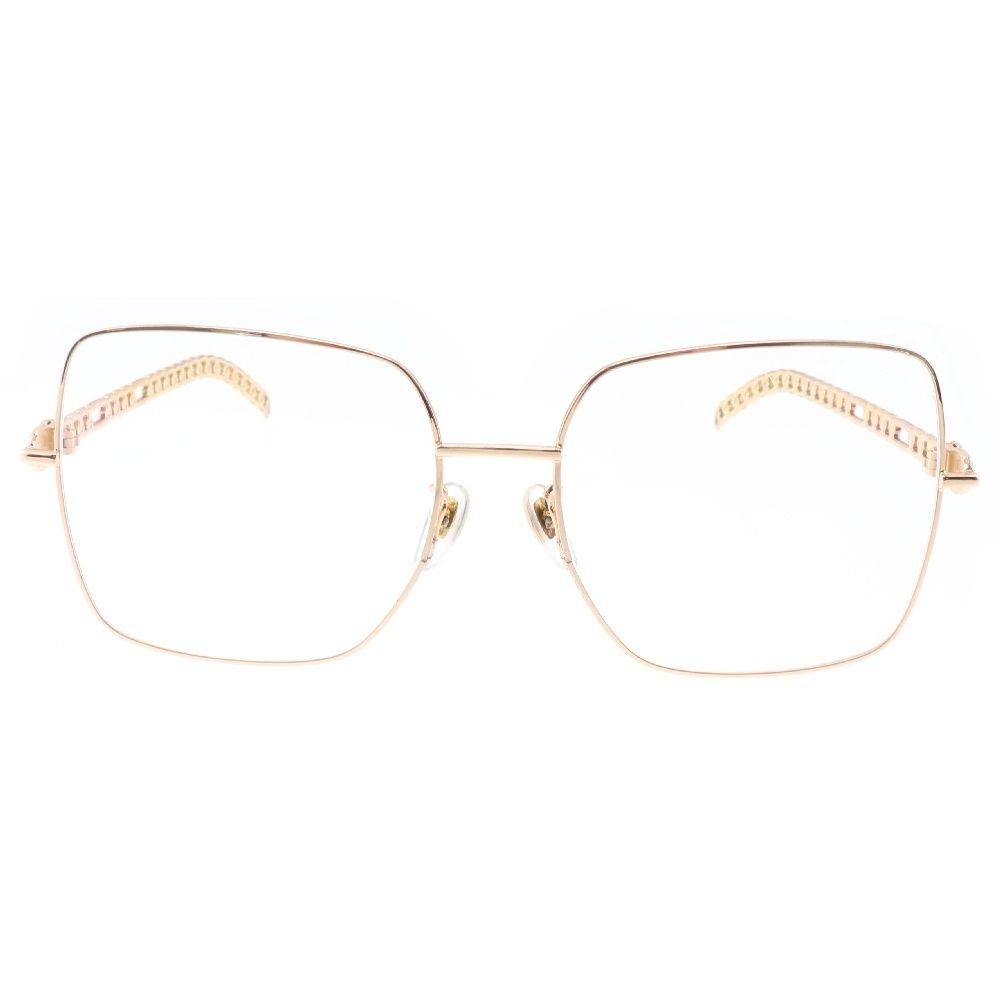 GUCCI (グッチ) スクエア型 クリアレンズ メタルフレーム サングラス ゴールド GG0724S