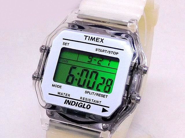 タイメックス TIMEX 時計 クォーツ トランスルーセント クリア ホワイト レディース メンズ □７I