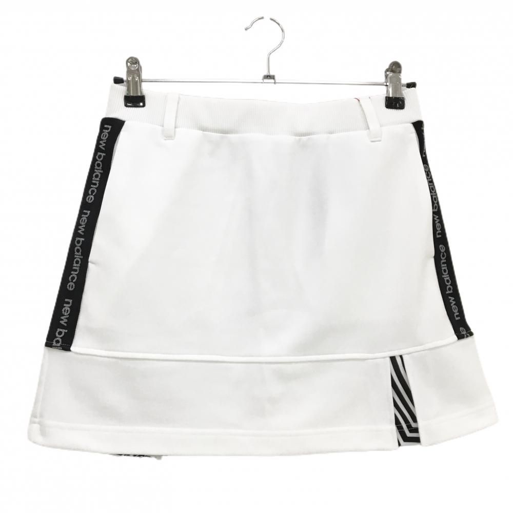 ニューバランスゴルフ スカート 白×黒 ウエストゴム サイドロゴライン レディース 1 M ゴルフウェア 2025年モデル New Balance