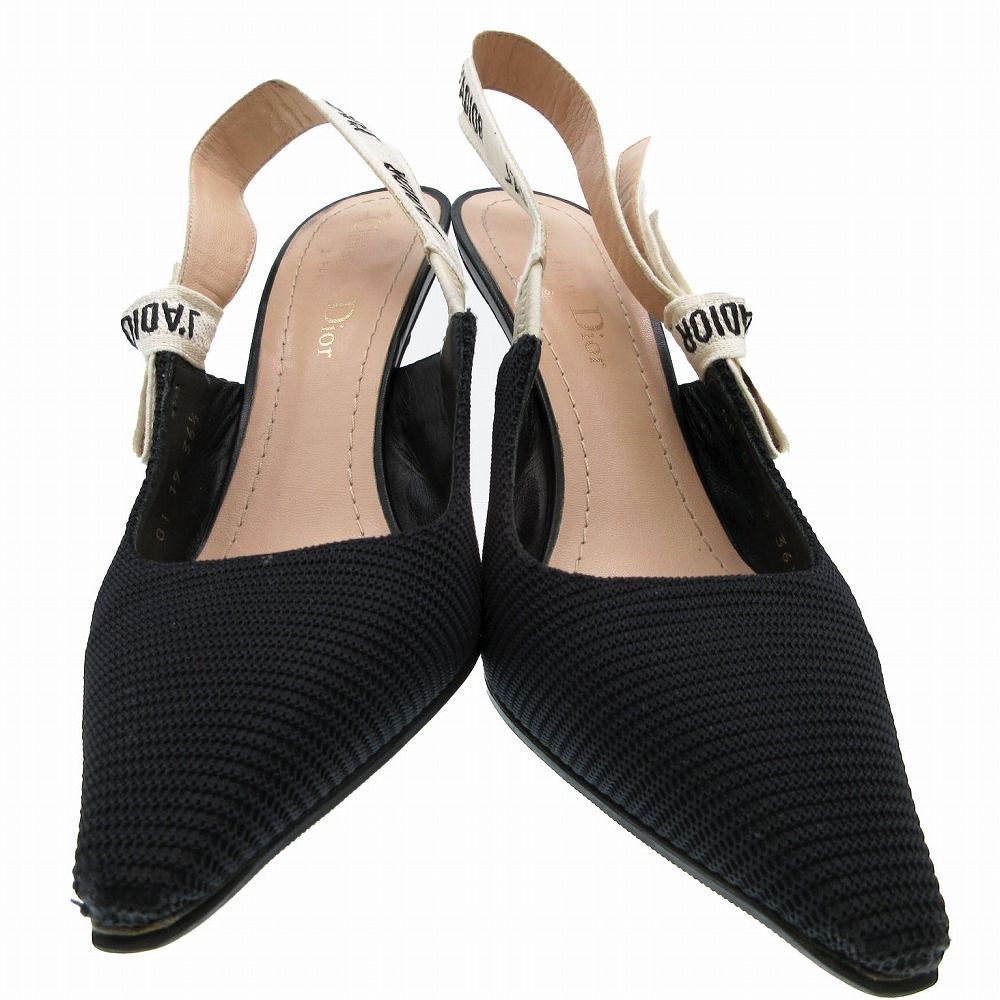 J'ADIOR ブラック ポインテッドトゥサンダル