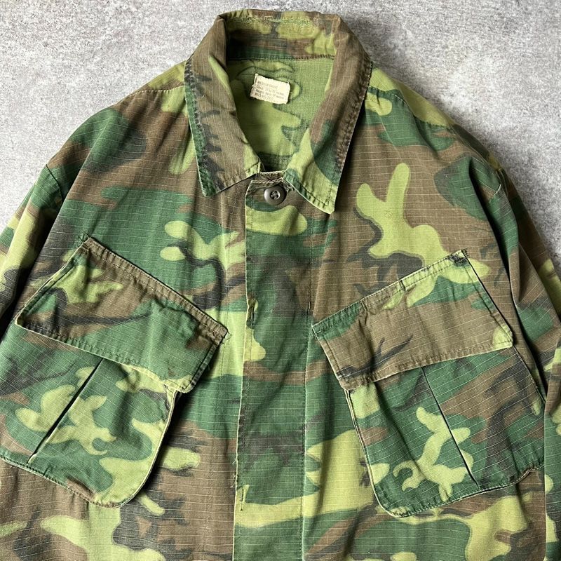 60s US ARMY 米軍実物 4th ERDL グリーンリーフ カモ ジャングル