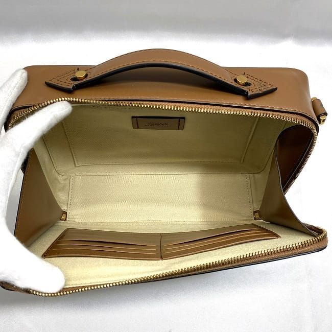 ヴェルサーチ ２way ショルダー バッグ f-21651 ブラウン ベージュ VERSACE ヴェルサーチ 2way ショルダー バッグ f-21651 ブラウン