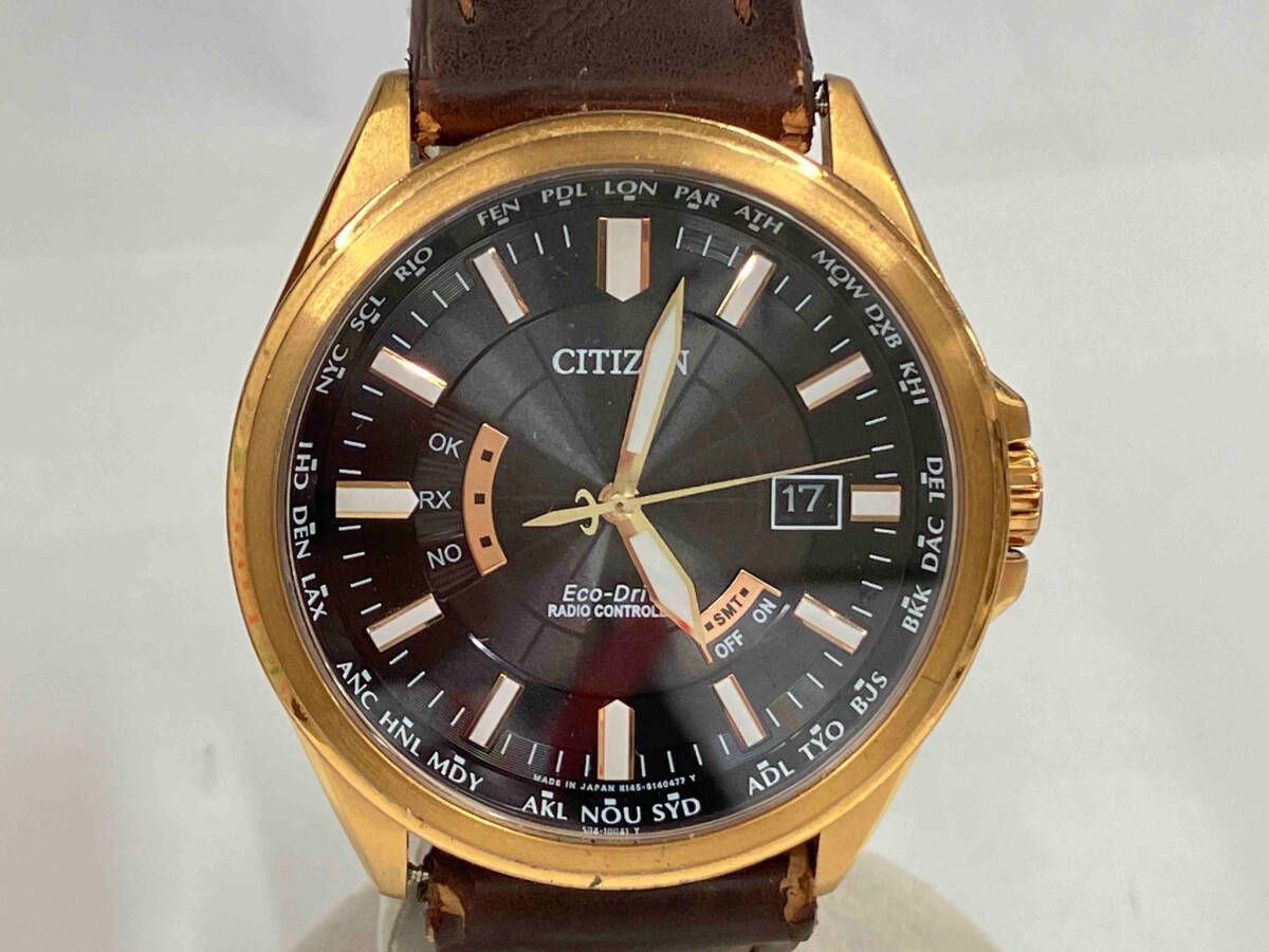 CITIZEN シチズン H145-S099111 7O105023 ベルト非純正 ベルト劣化有り 電波ソーラー 腕時計