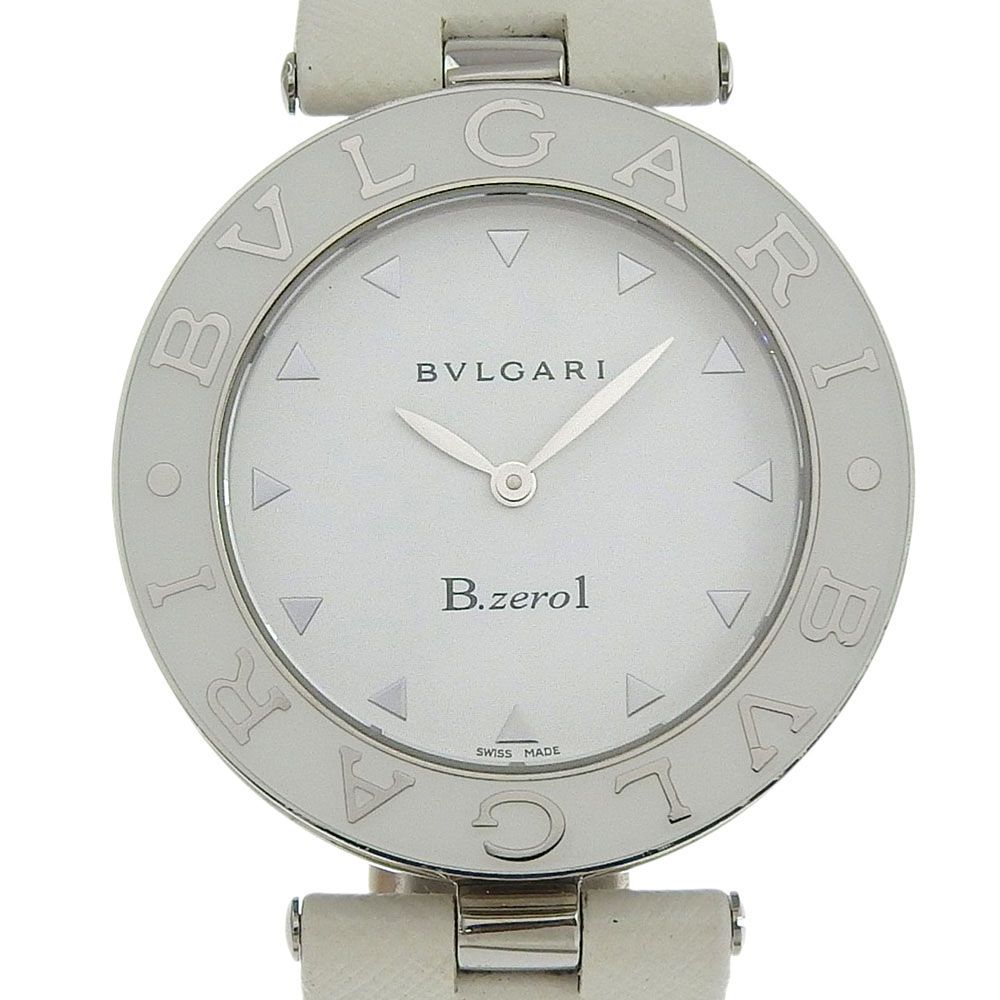 BVLGARI ブルガリ Bzero1 ビーゼロワン BZ35S|BZ35WLSL ステンレススチール×レザー クオーツ アナログ表示 レディース ホワイト文字盤 腕時計