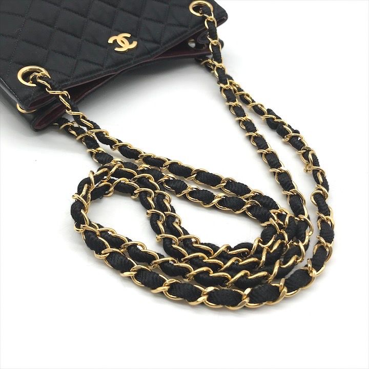 美品 CHANEL シャネル ココマーク サテン マトラッセ チェーン