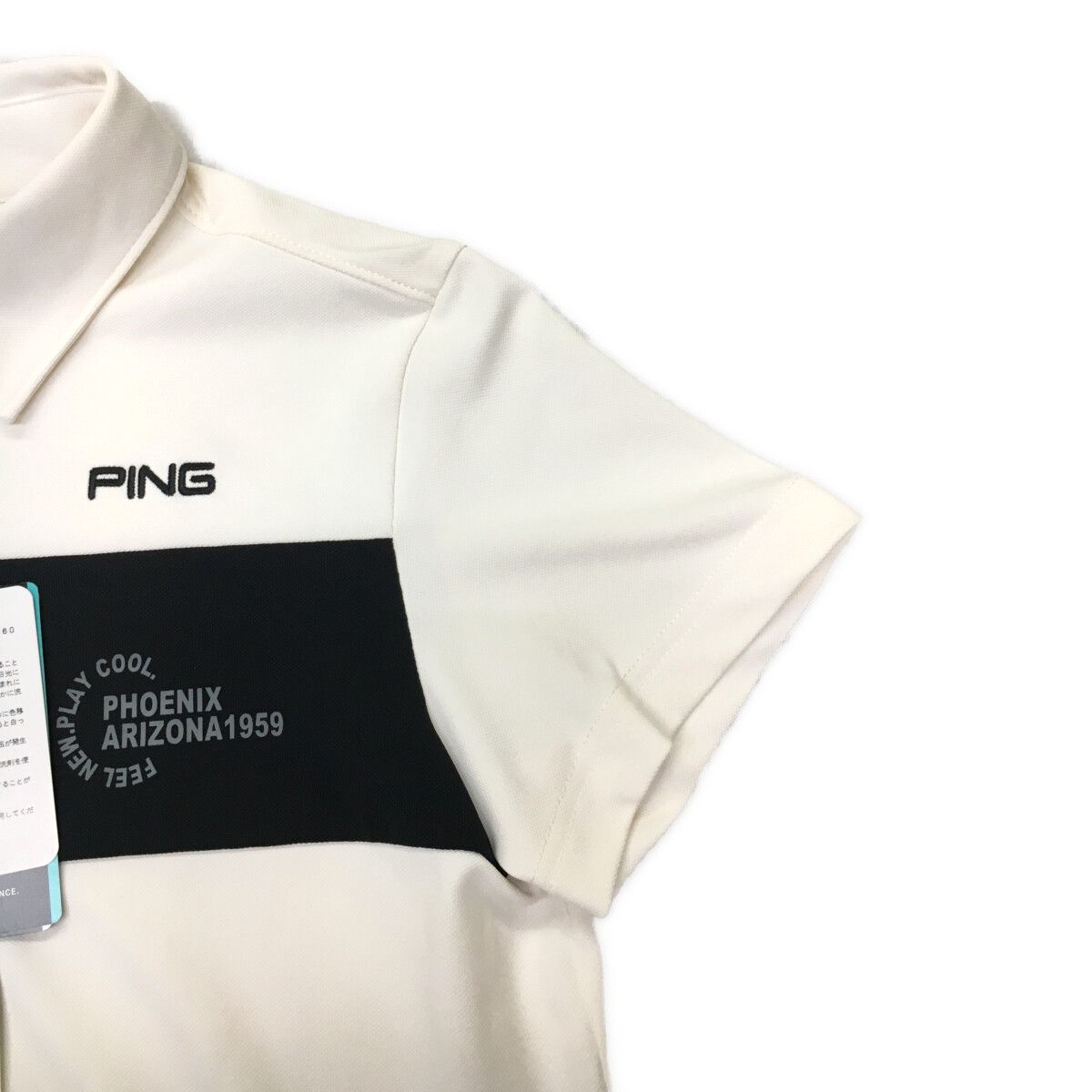 PING - coco 未使用品 ピン PING レディース 半袖ポロシャツ M 白×黒 ホワイト バイカラー 2023年モデル 未使用品 レディース ピン PING 半袖ポロシャツ M 白×黒