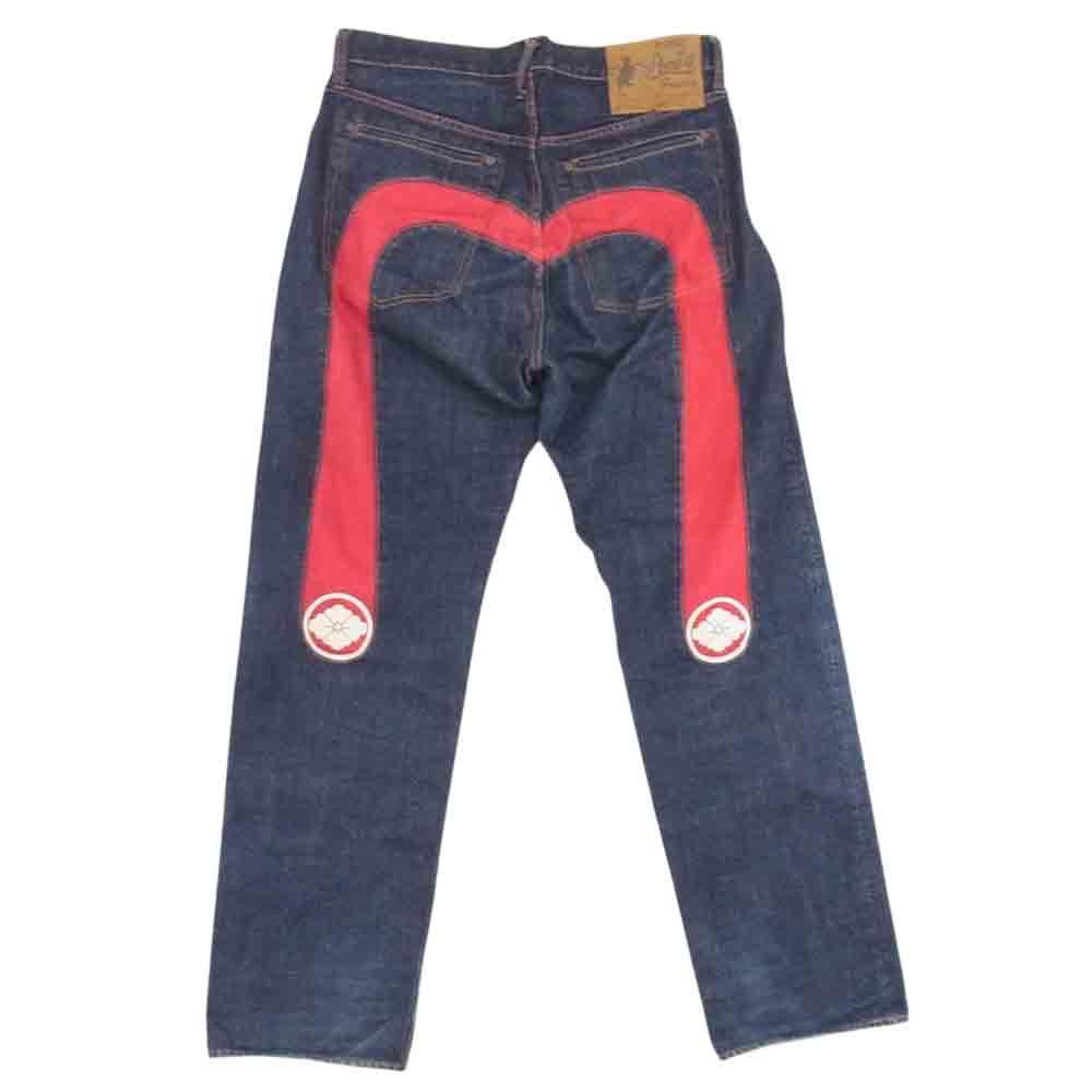 EVISU エヴィス 1460 Paris パリ 切抜き大黒 家紋ペイント 赤耳