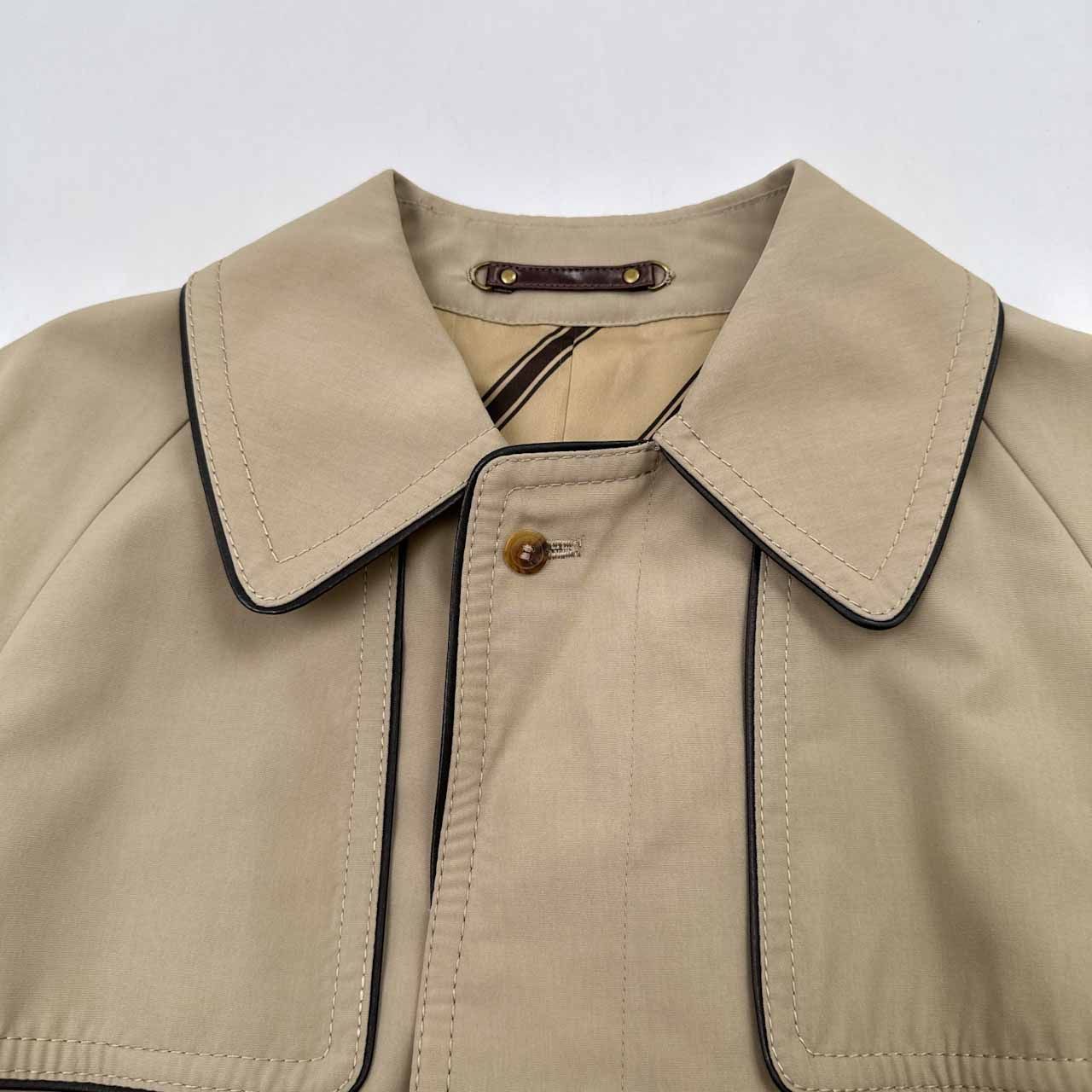 80s 90s ヴィンテージ LANVIN PARIS レザーパイピング 裏地総柄