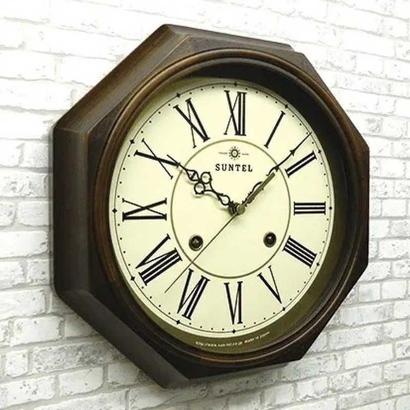 インテック EUスタイルクラシカル 電波掛け時計 ローマ文字 DQL675-R 電波自動受信機能有 アンティークブラウン DQL675_R