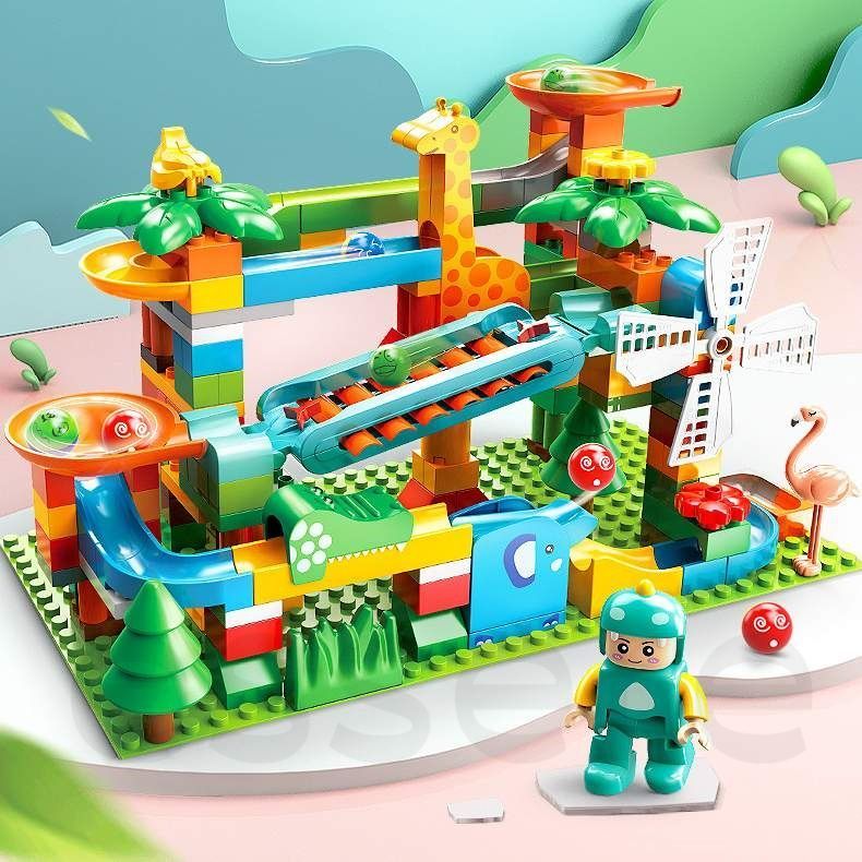 Blocks, Baby Toys, Educational Toys, Toys, Building Blocks, 3D Puzzle Rails, 109 Pcs, Marble Rolling Maze, Rolling Set, Present, Gift