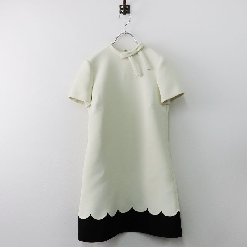 美品 レッドヴァレンティノ REDValentino リボンモチーフ スカラップ 