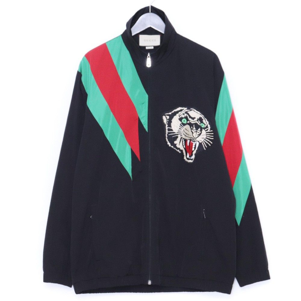 GUCCI ウェブインターシャ オーバーサイズ ナイロンジャケット Sサイズ ブラック 545556 XJAC4