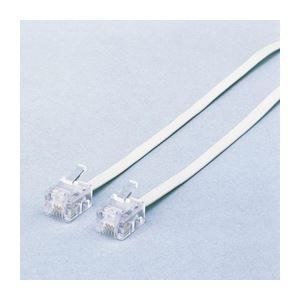 (まとめ)エレコム スリムモジュラケーブル(白) MJ-5WH【×10セット】