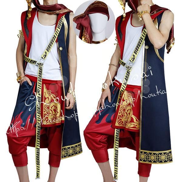 ツイステッドワンダーランド風 KalimAl-Asim スカラビア寮 カリム?アルアジーム コスプレ衣装 cos靴 ウィッグ 道具手杖 変装 仮装 コスチュ