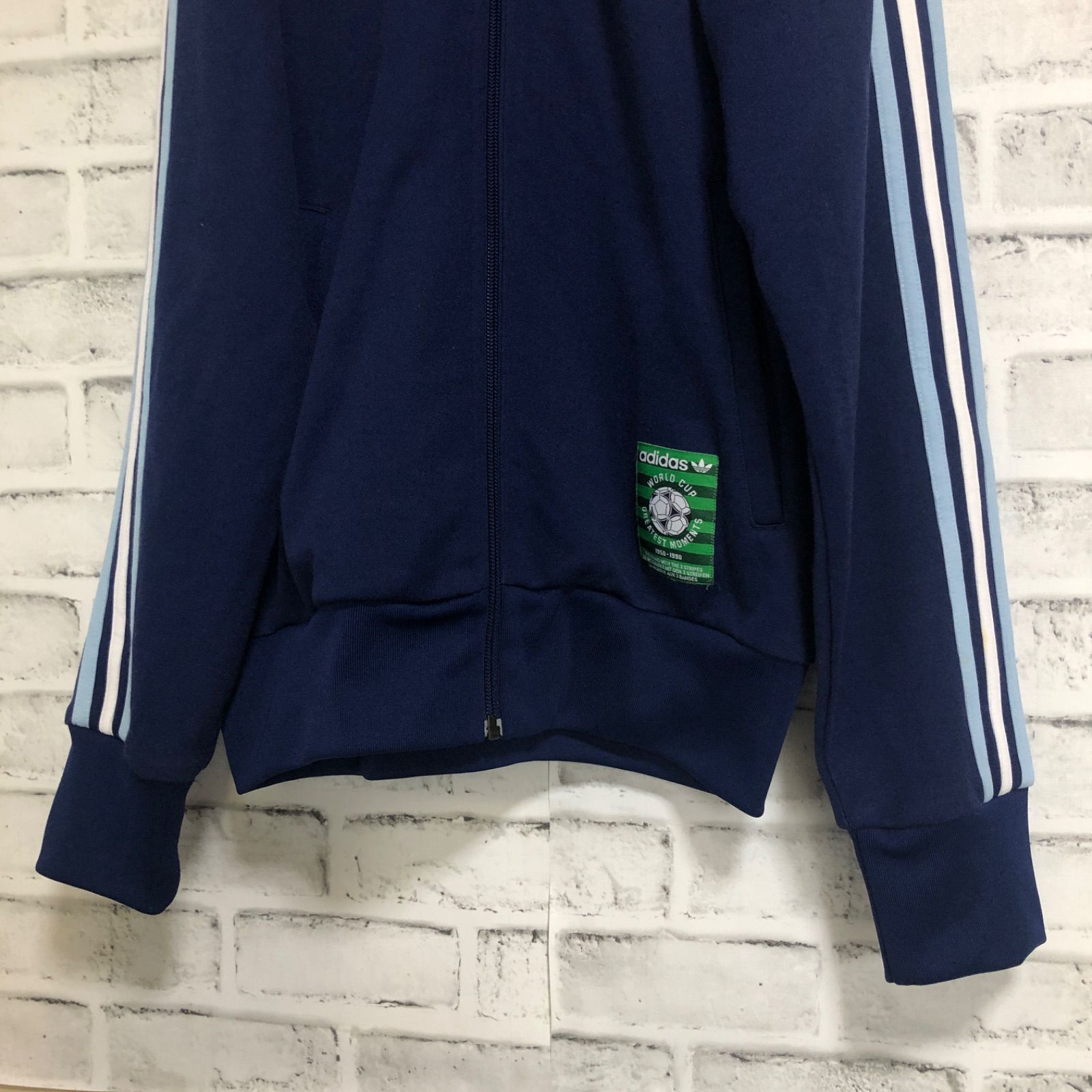 90s⭐️adidas トラックジャケットM????????アルゼンチン 刺繍トレファイル紺