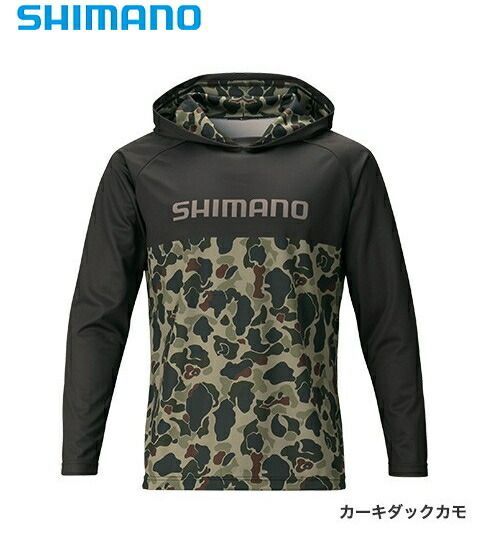 シマノ サンプロテクション プリントフーディ WJ-044T カーキダックカモ Mサイズ shimano 釣具 (SP)