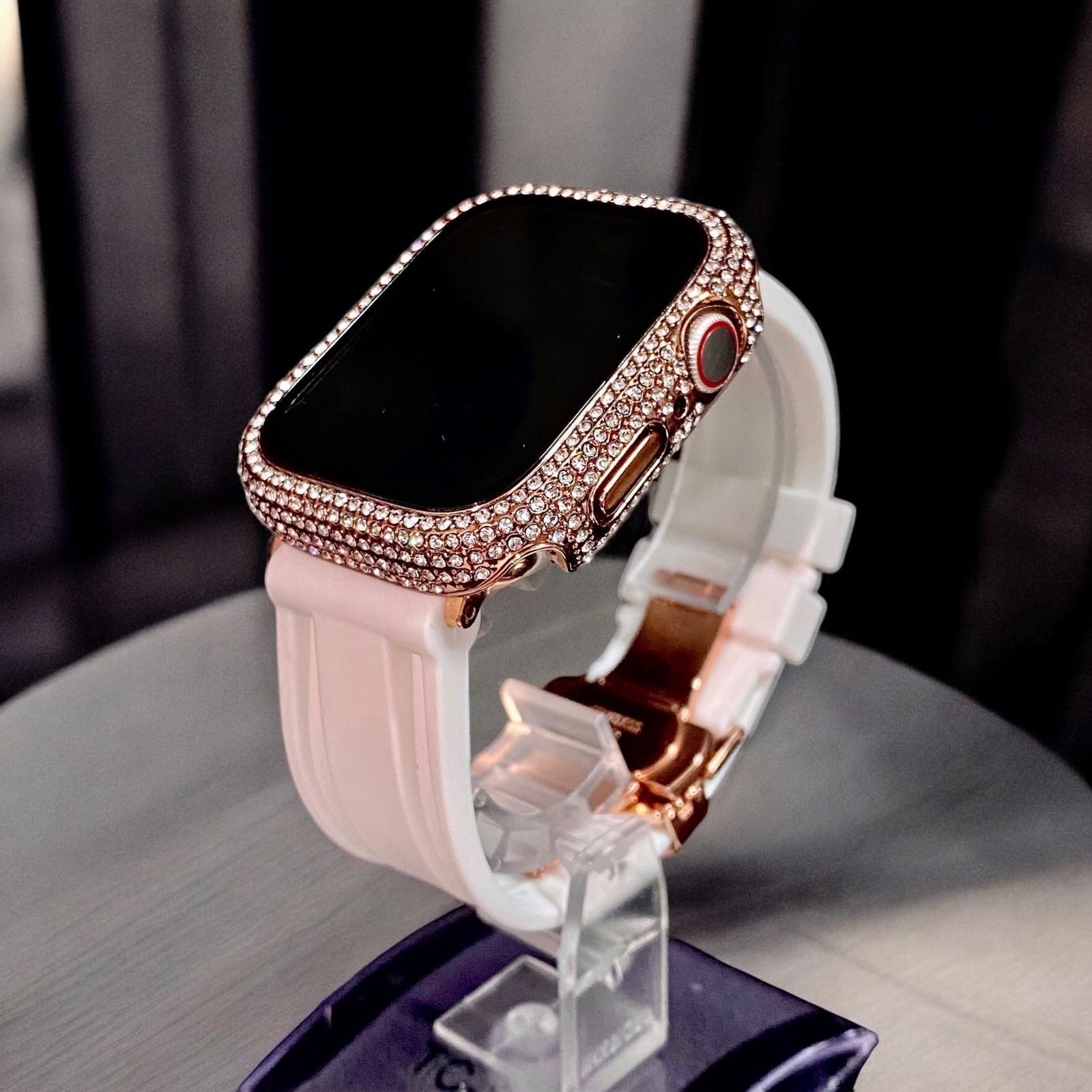 Apple Watch カバー キラキラ ラバー ステンレスケース カスタム32 Apple Watch カバー キラキラ ラバー ステンレスケース カスタム32