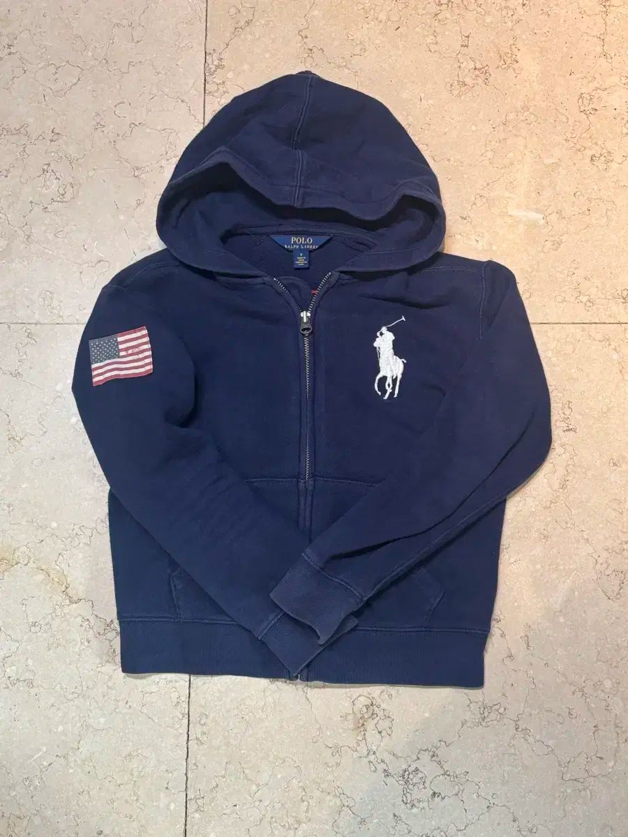 ポロ Ralph Lauren ラルフローレン ビックポニー 星条旗 キッズ フーディー ジップアップ - 着用イメージ ここです