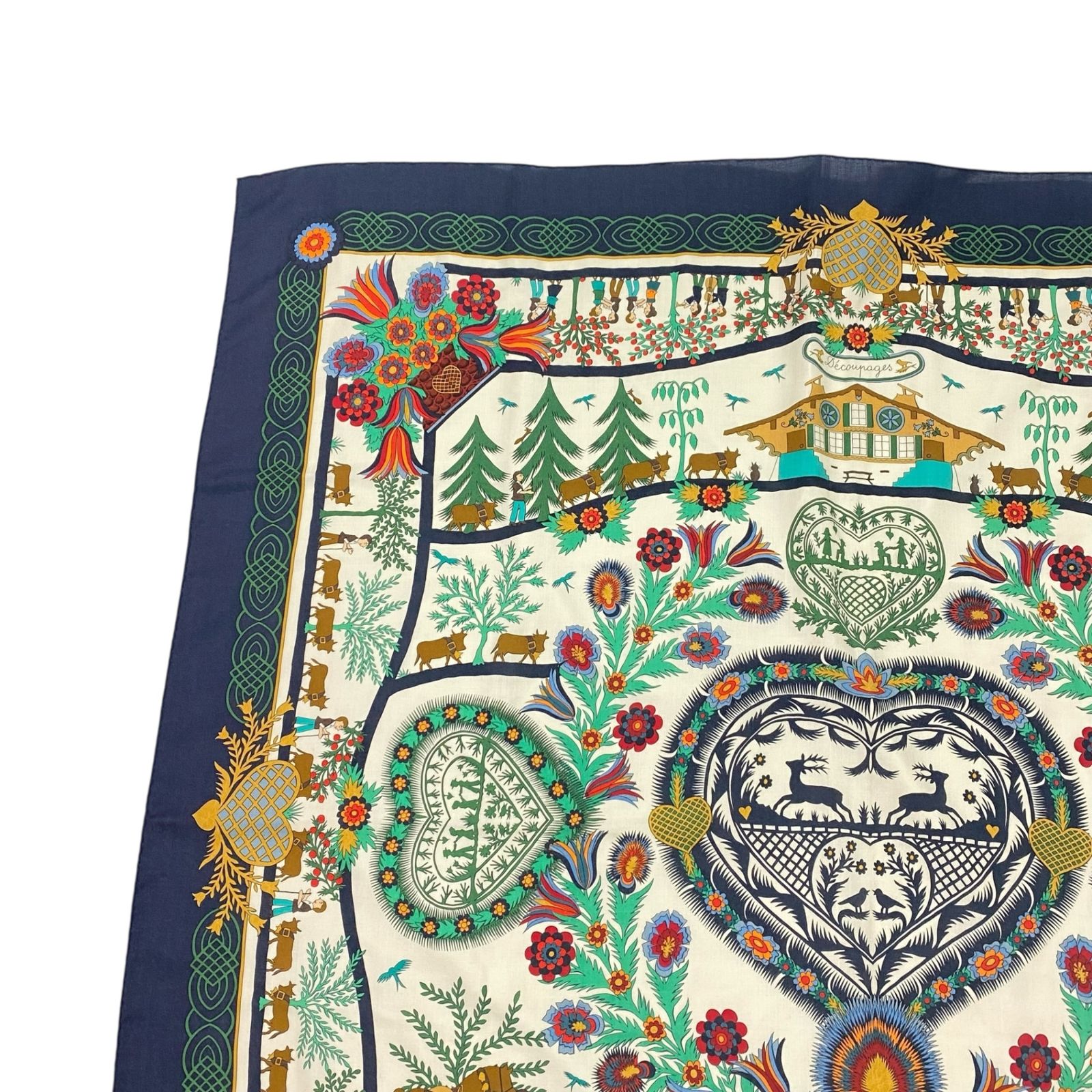 極美品◎フランス製 HERMES エルメス カレジェアン カレ140 Fouets et Badines Bandana 鞭とグリップ バンダナ カシミヤ×シルク ブラウン 未使用品◎HERMES エルメス カレ140 カレジェアン Sous le Charme d