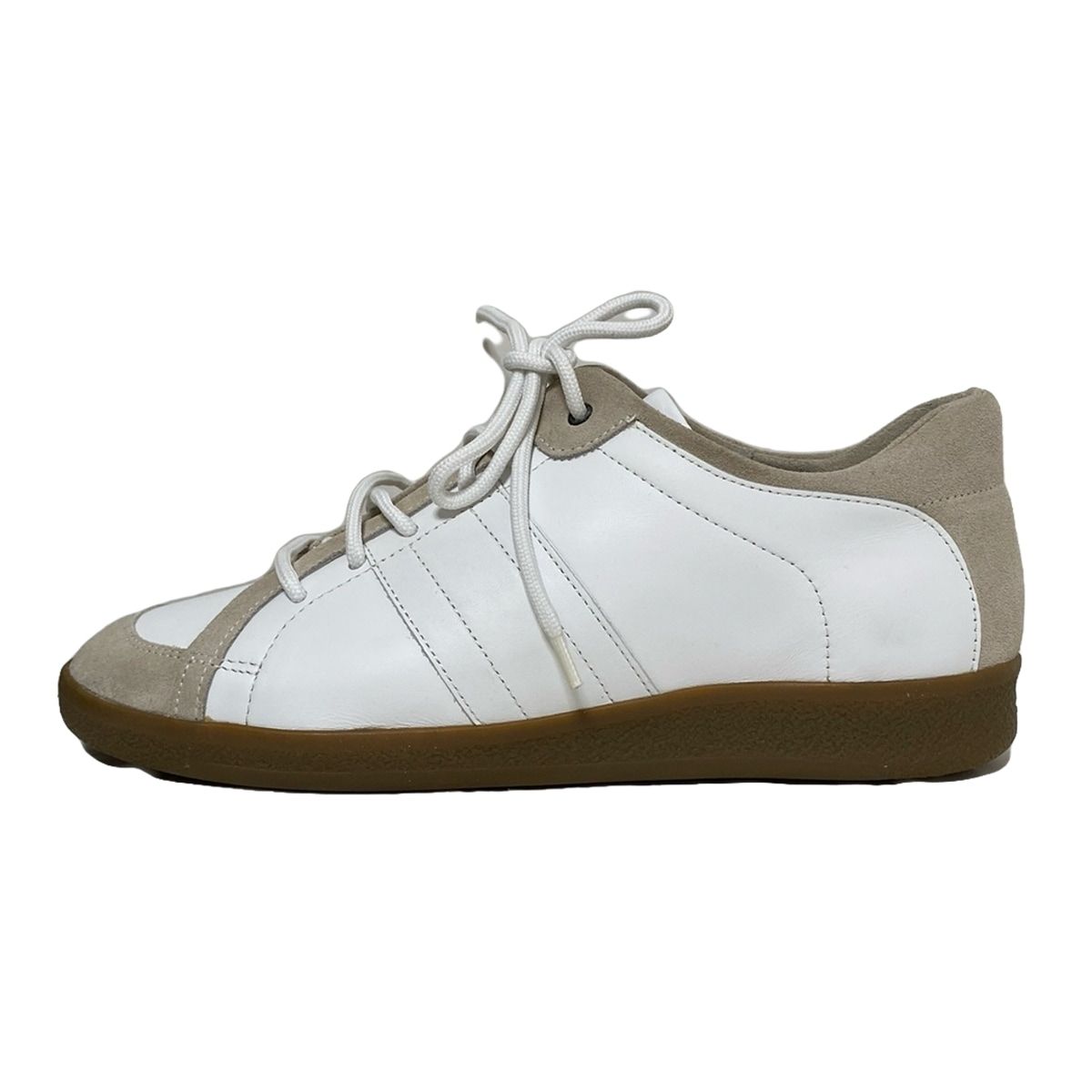 GUCCI(グッチ) スニーカー 37 1/2 レディース 白×ベージュ レザー - メルカリ