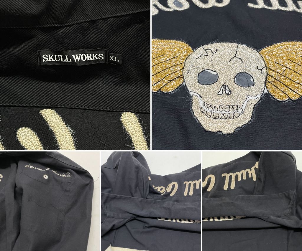 BLACK FLAME★背スカル&ロゴ刺繍 ヴィンテージ デニムツナギ 15.5 BLACK FLAME☆背スカル&ロゴ刺繍 ヴィンテージ デニムツナギ