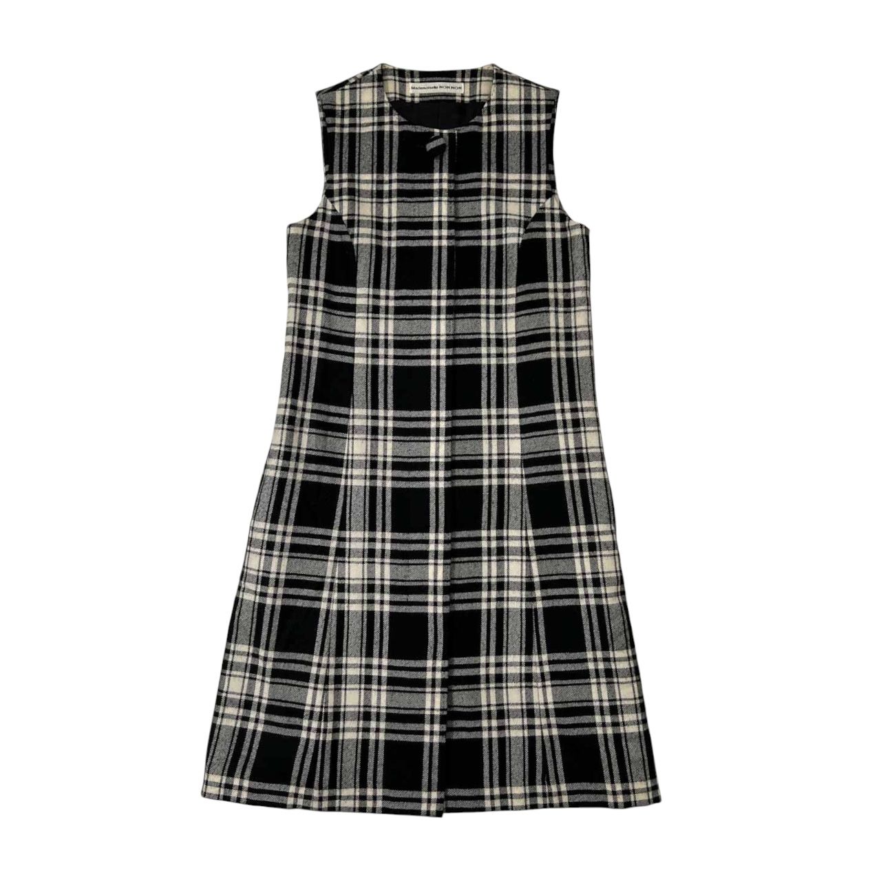 Mademoiselle NON NON 【美品】 ワンピース チェック柄 Mademoiselle NON NON マドモアゼルノンノン チェック柄 ウール