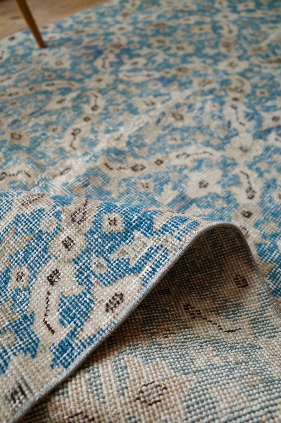 スカイブルー✳︎91×192✳︎ペールグレー 満載フラワー トルコ