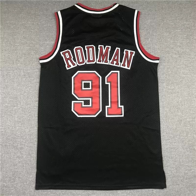NBAシカゴ・ブルズ ロッドマン 91番 ユニフォーム 刺繍ロゴ