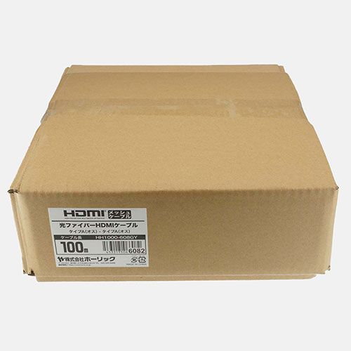 ホーリック 光ファイバー HDMIケーブル 100 m メッシュタイプ グレー HH 1000-608 GY