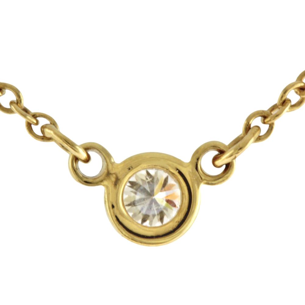 ティファニー　バイザヤードネックレス ダイヤ 0.05ct K18ゴールド TIFFANY&Co. ティファニー バイザヤード 約0.05ct ネックレス 18金 K18