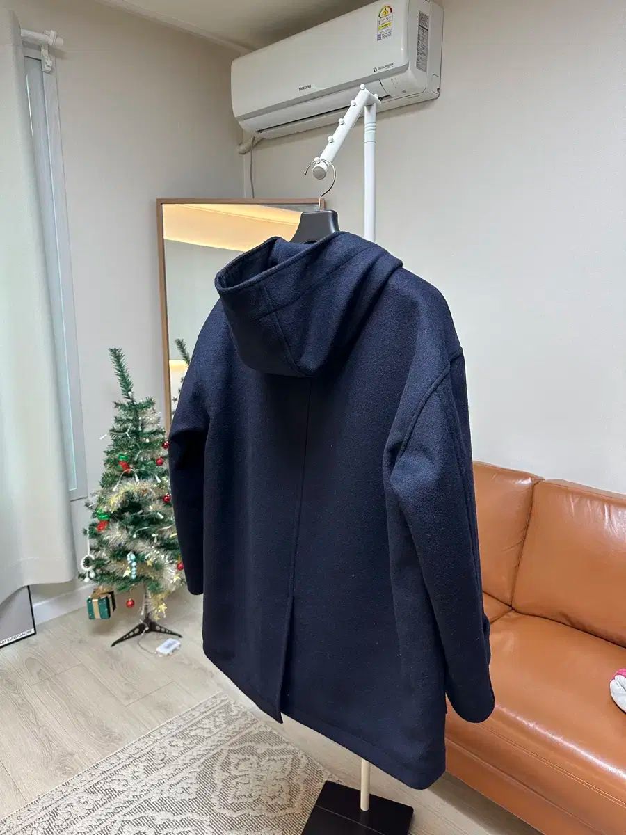 ☆希少 XLサイズ☆ ARMANI JEANS チェスターコート ロゴボタン 紺 A|X