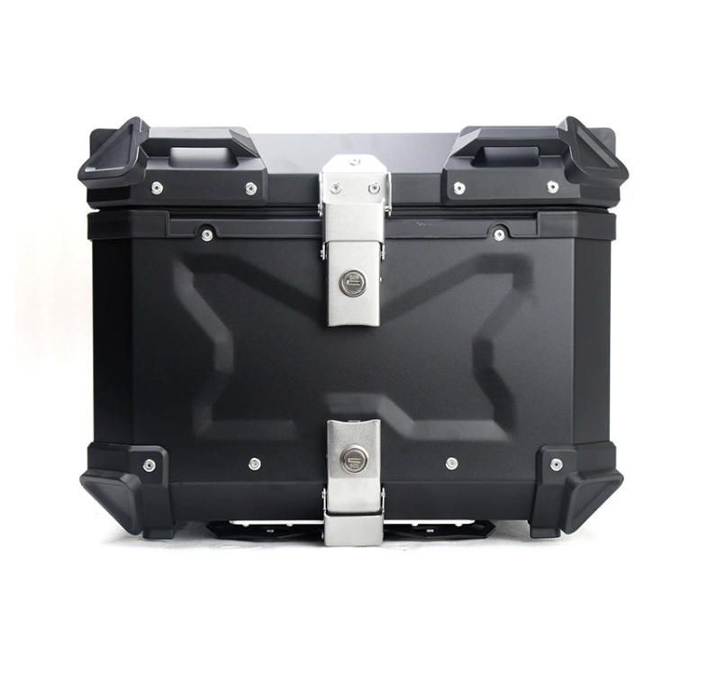 送料無料 45Lの圧力の紋X項のアルミニウム合金の尾の箱の電働オートバイのトランクは速く分解して荷物を入れますトランク黒色 銀色